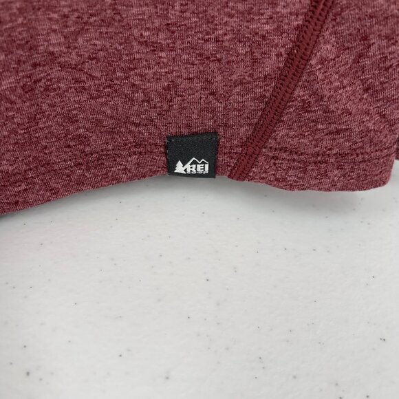 REI Co-Op Women's Base Layer Crewneck Performance Shirt L Large Burgundy Heather - Picture 4 of 7